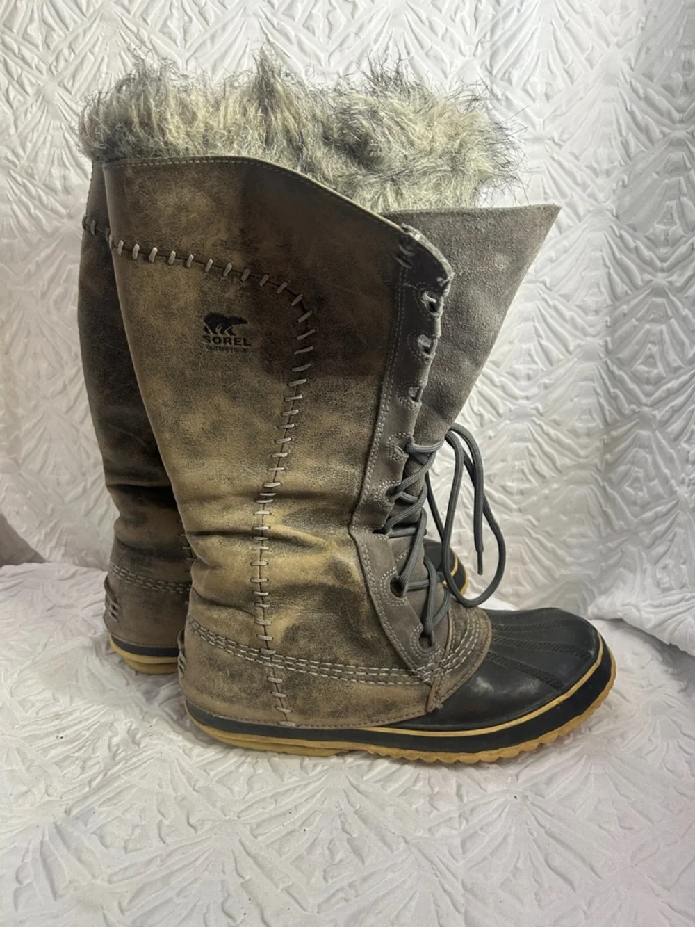 Sorel Cate the Great Pewter Distressed Boots Size8 - Picture 3 of 6